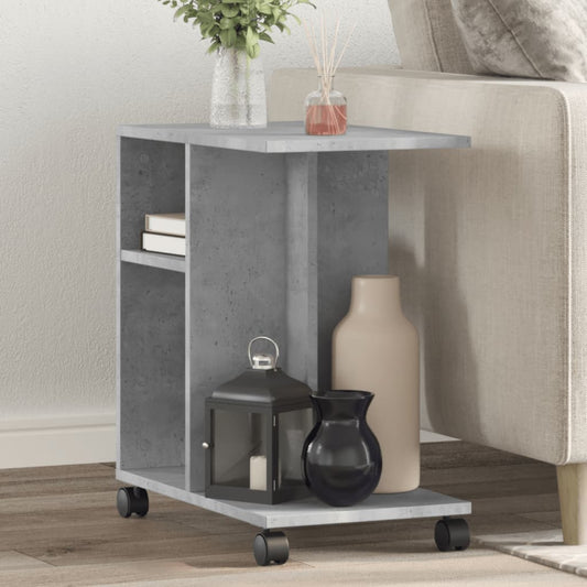 Mesa auxiliar con ruedas HKH Cemento en derivados de madera - Gris