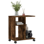 Mesa auxiliar HKH con ruedas, en roble ahumado y derivados de la madera