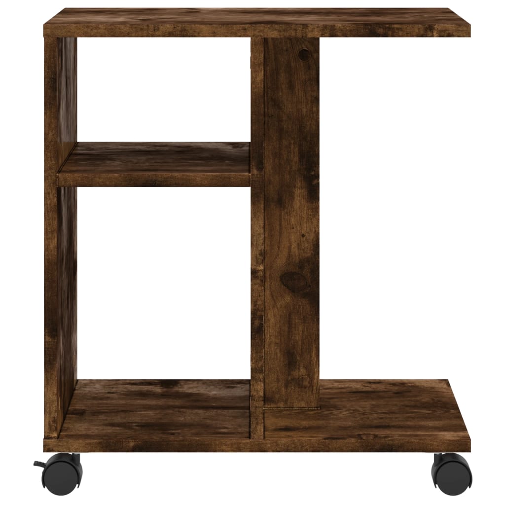Mesa auxiliar HKH con ruedas, en roble ahumado y derivados de la madera
