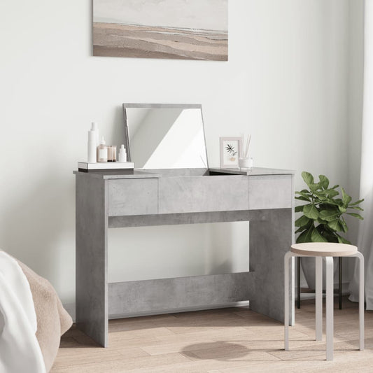 HKH Toucador com Espelho em Cimento - 100x45x76 Cm - Cinzento