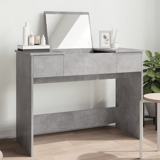 HKH Toucador com Espelho em Cimento - 100x45x76 Cm - Cinzento