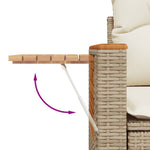 HKH 3 Pcs Conjunto de Sofás P/ Jardim com Almofadões Vime Pe - Bege