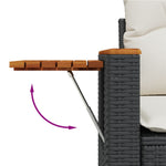 HKH 5 Pcs Conjunto Sofás de Jardim com Almofadões Vime Pe - Preto