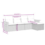 HKH 5 Pcs Conjunto Sofás de Jardim com Almofadões Vime Pe - Preto