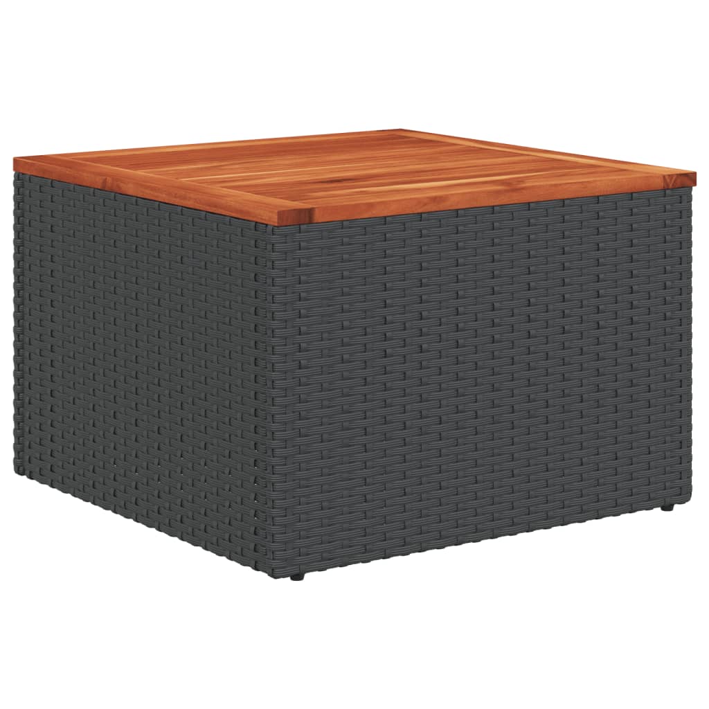 HKH 5 Pcs Conjunto Sofás de Jardim com Almofadões Vime Pe - Preto