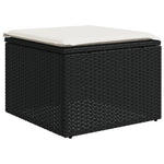 HKH 6 Pcs Conjunto Sofás de Jardim C/ Almofadões Vime Pe - Preto