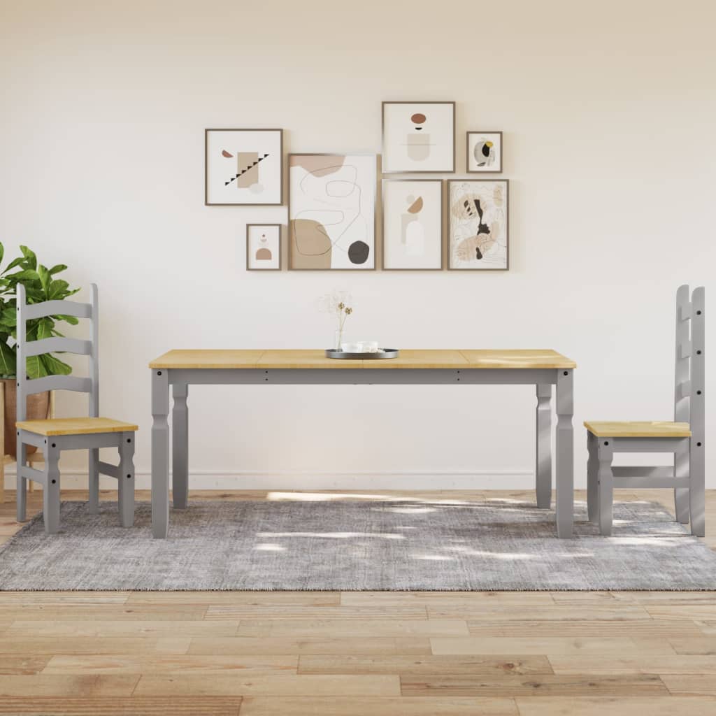 Mesa de Comedor de Madera Maciza de Pino Corona Gris HKH