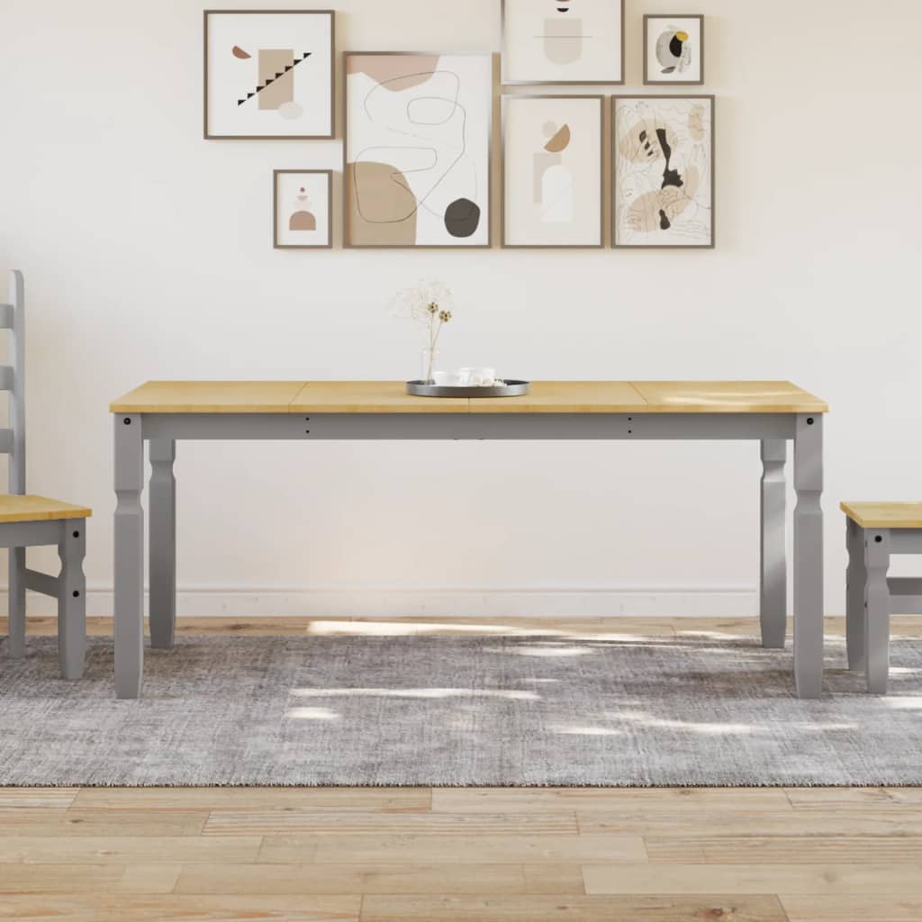 Mesa de Comedor de Madera Maciza de Pino Corona Gris HKH