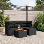 HKH 13 Pcs Conjunto Jantar Exterior com Almofadões Vime Pe - Preto