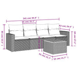 HKH 5 Pcs Conjunto de Sofás P/ Jardim com Almofadões Vime Pe - Bege