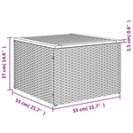 HKH 5 Pcs Conjunto Sofás de Jardim C/ Almofadões Vime Pe - Cinzento