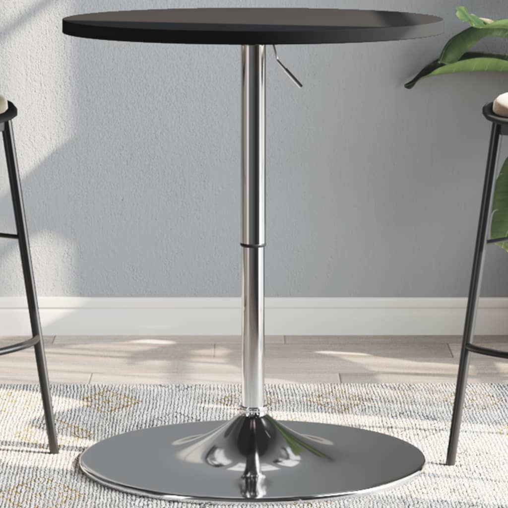 HKH Mesa de Bar de Madera Manufacturada/ Acero Cromado Negro