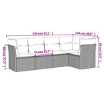 HKH 5 Pcs Conjunto Sofás de Jardim com Almofadões Vime Pe - Preto