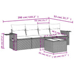 HKH 5 Pcs Conjunto de Sofás P/ Jardim com Almofadões Vime Pe - Bege