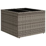 HKH 5 Pcs Conjunto Sofás de Jardim C/ Almofadões Vime Pe - Cinzento