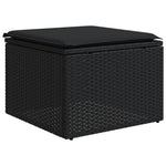 HKH 5 Pcs Conjunto Sofás de Jardim com Almofadões Vime Pe - Preto