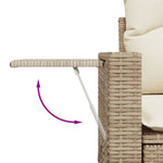 HKH 5 Pcs Conjunto de Sofás P/ Jardim com Almofadões Vime Pe - Bege