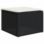 HKH 6 Pcs Conjunto Sofás de Jardim C/ Almofadões Vime Pe - Preto