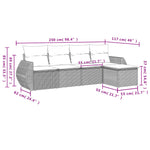 HKH 5 Pcs Conjunto Sofás de Jardim com Almofadões Vime Pe - Preto