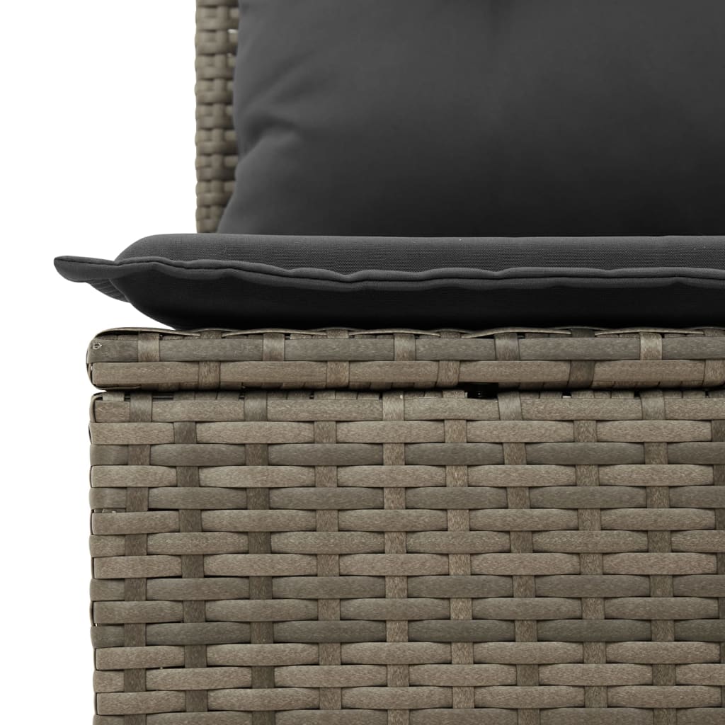 HKH 5 Pcs Conjunto Sofás de Jardim C/ Almofadões Vime Pe - Cinzento