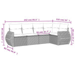 HKH 5 Pcs Conjunto Sofás de Jardim com Almofadões Vime Pe - Preto