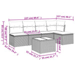 HKH 6 Pcs Conjunto Sofás de Jardim C/ Almofadões Vime Pe - Preto