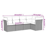 HKH 5 Pcs Conjunto de Sofás P/ Jardim com Almofadões Vime Pe - Bege