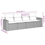 HKH 4 Pcs Conjunto de Sofás para Jardim C/ Almofadões Vime Pe - Preto