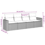 HKH 4 Pcs Conjunto de Sofás para Jardim C/ Almofadões Vime Pe - Bege