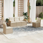 HKH 5 Pcs Conjunto de Sofás P/ Jardim com Almofadões Vime Pe - Bege
