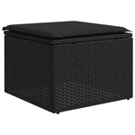 HKH 4 Pcs Conjunto de Sofás para Jardim C/ Almofadões Vime Pe - Preto