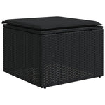 HKH 5 Pcs Conjunto Sofás de Jardim com Almofadões Vime Pe - Preto