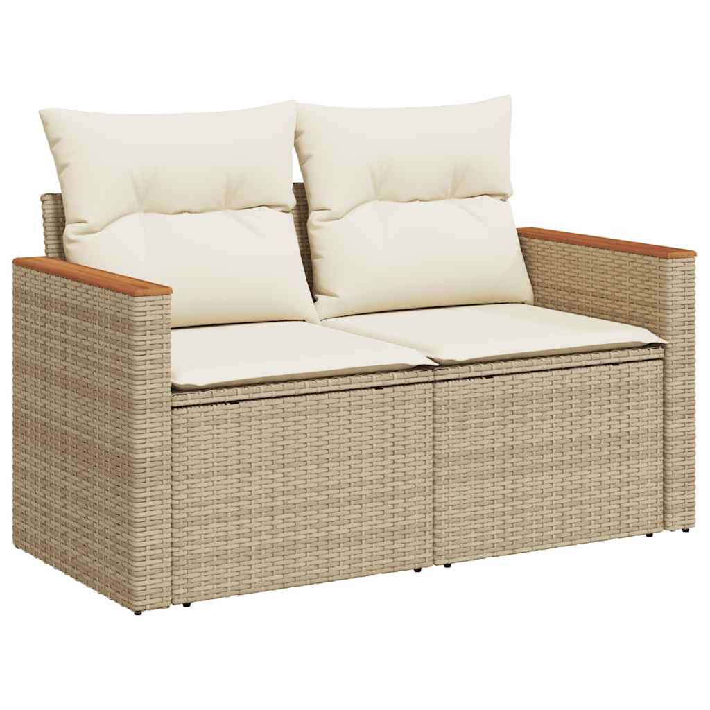 HKH 5 Pcs Conjunto de Sofás P/ Jardim com Almofadões Vime Pe - Bege