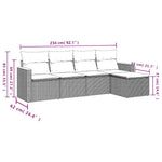 HKH 5 Pcs Conjunto de Sofás P/ Jardim com Almofadões Vime Pe - Bege
