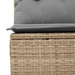 HKH 4 Pcs Conj. Sofás Jardim C/ Almofadões Vime Pe Misturado - Bege