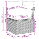HKH 4 Pcs Conjunto Sofás de Jardim C/ Almofadões Vime Pe - Cinzento