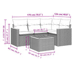 HKH 5 Pcs Conjunto de Sofás P/ Jardim com Almofadões Vime Pe - Bege