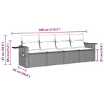 HKH 4 Pcs Conjunto de Sofás para Jardim C/ Almofadões Vime Pe - Preto