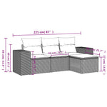 HKH 4 Pcs Conjunto de Sofás para Jardim C/ Almofadões Vime Pe - Preto