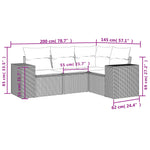 HKH 4 Pcs Conjunto de Sofás para Jardim C/ Almofadões Vime Pe - Preto