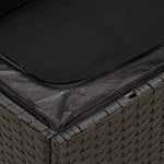 HKH 4 Pcs Conjunto de Sofás para Jardim C/ Almofadões Vime Pe - Preto