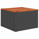 HKH 4 Pcs Conjunto de Sofás para Jardim C/ Almofadões Vime Pe - Preto