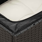 HKH 4 Pcs Conjunto de Sofás para Jardim C/ Almofadões Vime Pe - Preto