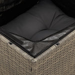 HKH 4 Pcs Conjunto Sofás de Jardim C/ Almofadões Vime Pe - Cinzento