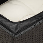 HKH 5 Pcs Conjunto Sofás de Jardim com Almofadões Vime Pe - Preto