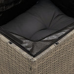 HKH 5 Pcs Conjunto Sofás de Jardim C/ Almofadões Vime Pe - Cinzento