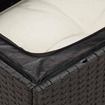 HKH 5 Pcs Conjunto Sofás de Jardim com Almofadões Vime Pe - Preto