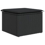 HKH 5 Pcs Conjunto Sofás de Jardim com Almofadões Vime Pe - Preto