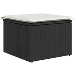 HKH 5 Pcs Conjunto Sofás de Jardim com Almofadões Vime Pe - Preto