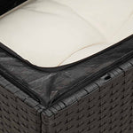 HKH 5 Pcs Conjunto Sofás de Jardim com Almofadões Vime Pe - Preto